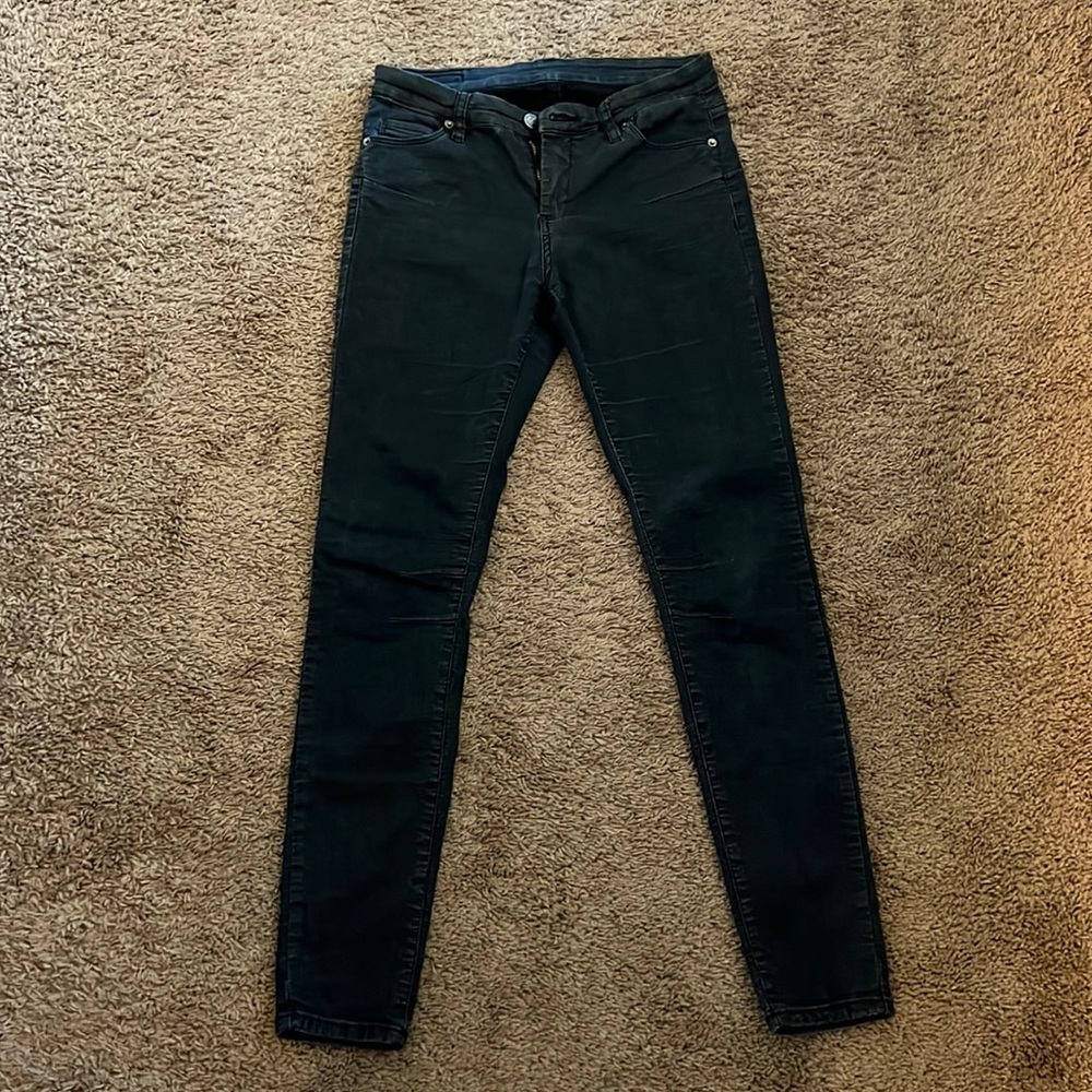 distressed charcoal jeans. Charcoal/black. Size 27